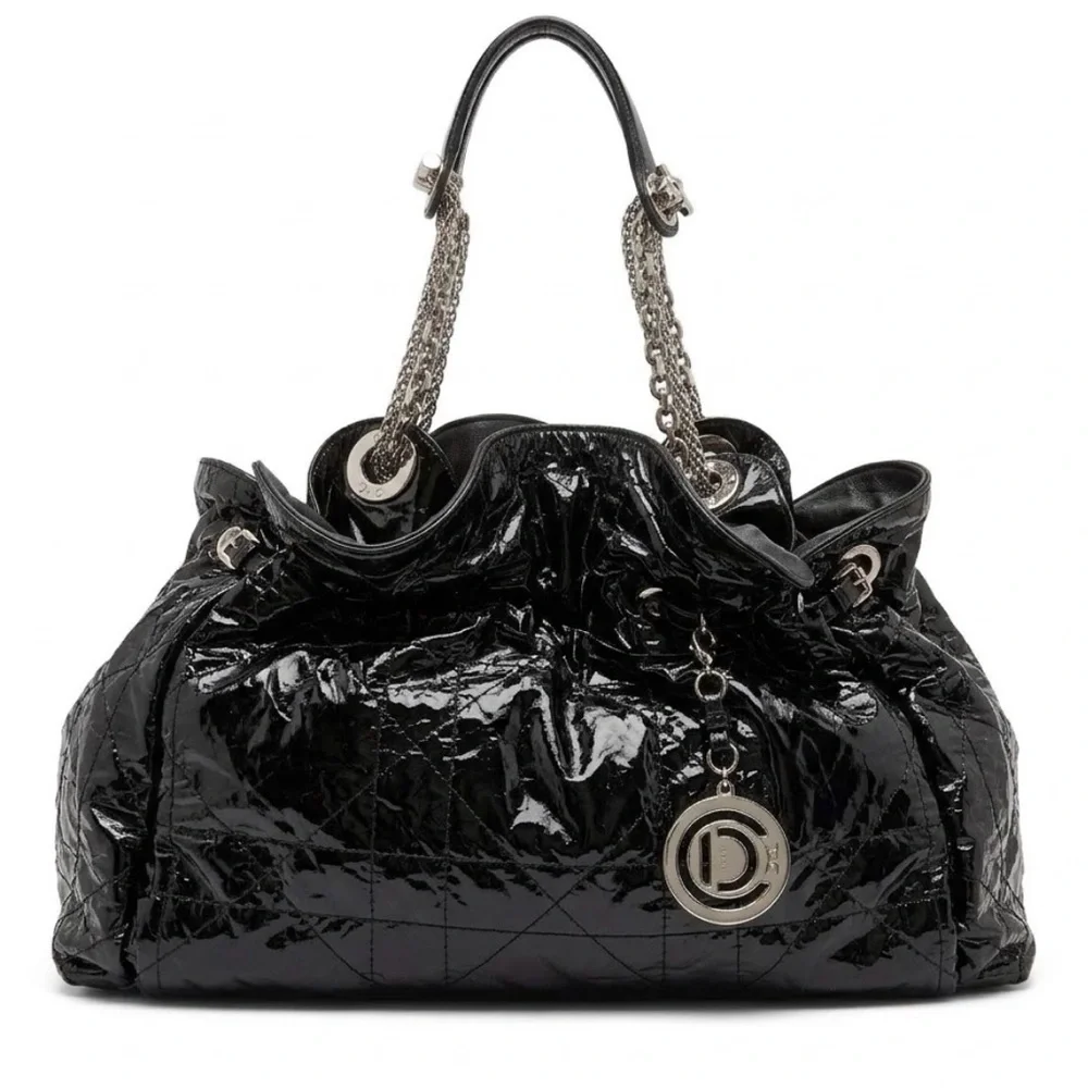 Christian Dior Le Trente Cannage Black Patent Hobo Bag - Like New - Picture 1 of 14